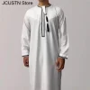 hommes musulmans à manches longues robe pull aman abaya jubba thobe pour hommes saoudien arabe caftan islam vêtements rayer robe afghan mâle