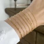 Bracelets en or pour femmes, faits à la main, superposés, étanche, hypoallergénique, antirouille, bijoux pour femmes