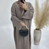 mode lâche musulman kimono surdimensionné robe musulmane abaya syari femme pleine longueur musulman multi bouton service de culte abayas