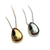 collier avec pendentif en forme de larme en métal lisse pour femmes, bijoux modernes, design simple et délicat, cadeau de fête, livraison directe