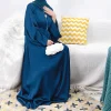 abayas de luxe pour femmes avec ceinture, vêtements de prière islamique, caftan pour filles, vêtements arabes marocains, vert et noir, 2023