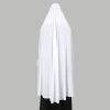 1pc abayas musulmanes avec manches femmes hijab long châle couverture complète couleur unie vêtements de prière premium coton chanvre plaine hijabs