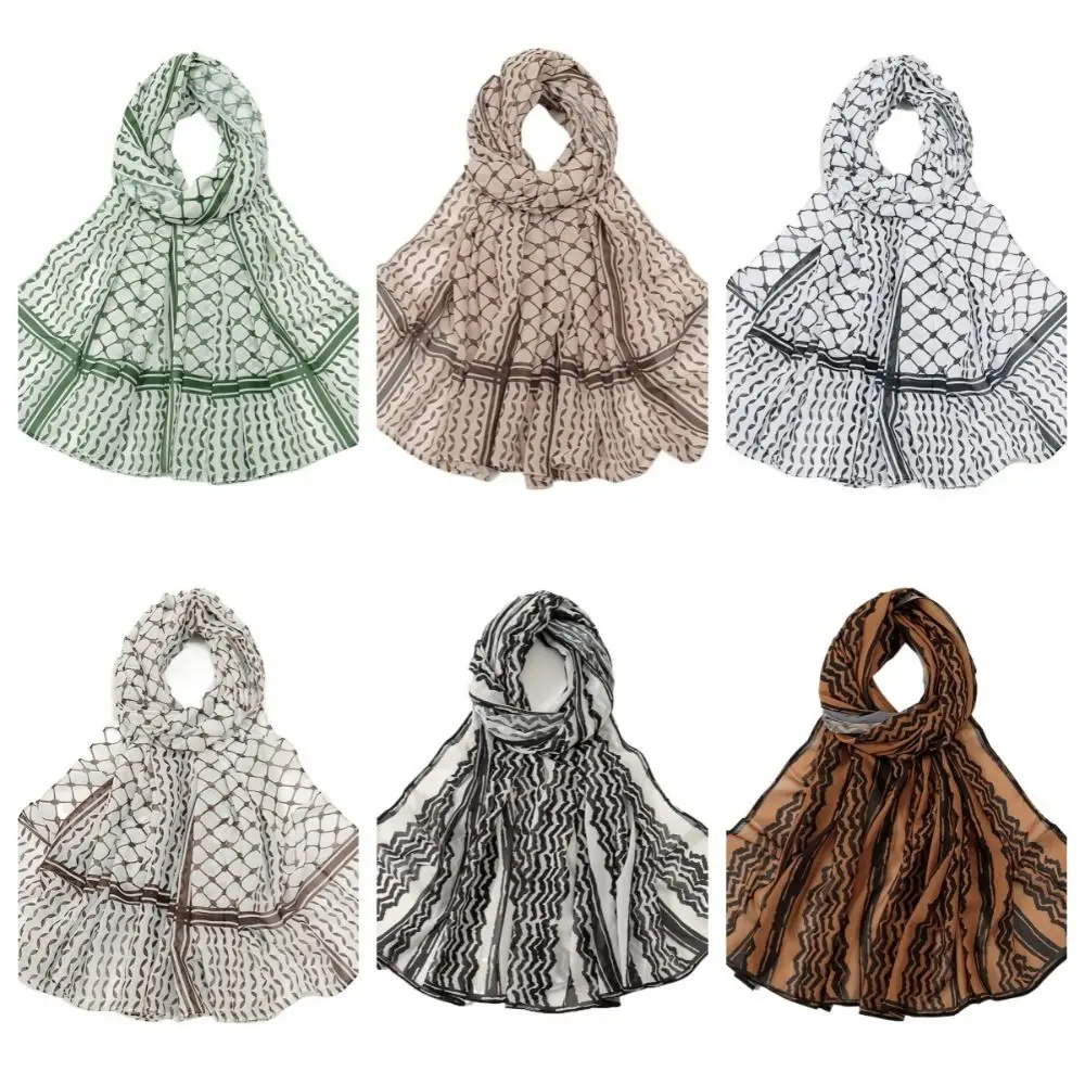 foulard turc imprimé à carreaux, foulard long et fin en mousseline de soie, hijab, châles et enveloppes de protection solaire, foulard islamique pour dames