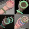 bracelets lumineux pour femmes et hommes, en pierre naturelle fluorescente, veilleuse, perles scintillantes, bijoux à la mode, cadeau de couple