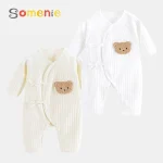 Tenue une pièce 100% coton pour garçons et filles, barboteuse à manches longues pour nouveau-né, combinaison fine en tricot solide pour les saisons