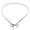 ceinture à nœud élastique avec boucle à nœud papillon, fine, argent et or, décor de jean y2k, chaîne de taille en métal pour femmes/filles
