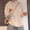 Pull à capuche pour femmes, automne et hiver, Style paresseux, Cardigan tricoté doux et occidental, sensation haut de gamme, vêtements d&rsquo;extérieur