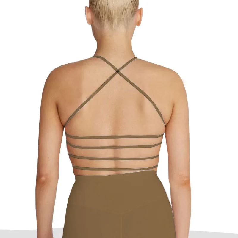 soutien gorge de sport pour femmes, dos croisé, sous vêtement respirant pour fitness, yoga