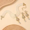 ensemble de perles algériennes pour femmes, boucles d'oreilles et collier, accessoires abaya pour ensembles de soirée de mariage, ensemble de bijoux pour dames