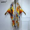 winyi cardigan kimono imprimé bohème pour femme, tenues de plage maxi Élégantes et sexy, robes caftan, cover up, vêtements africains, abaya