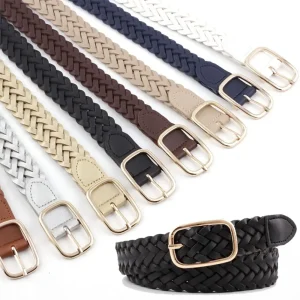 Ceinture tressée vintage pour femme, ceinture décontractée pour femme, bandeaux de robe pour femme, ceinture tissée