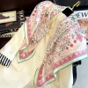 foulard hijab à imprimé floral carré 90 pour femme, châle, cape, 100%