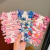 Épingle à cheveux en point de dessin animé pour bébé fille, 14 pièces, épingle à cheveux BB, frange mignonne, accessoires pour cheveux, pas de danger pour les cheveux, cadeaux pour bébé enfant