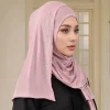 hijab instantané en jersey de coton de qualité supérieure avec strass double boucle foulard musulman foulard islamique écharpe tube turban