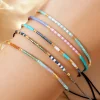 bracelets perlés faits à la main pour femmes et filles, bijoux simples, style bohème, bracelet réglable coloré