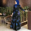 Robe Hijab à Fleurs pour Femmes Musulmanes, Tenue Imprimée Vintage, Dubaï, Turquie, Islam Arabe, Caftan, Maroc, ix