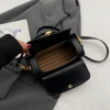 sac à bandoulière rétro classique pour femme, sac à main à rabat, sacs carrés, grande capacité, cuir texturé, initié, noir, polyvalent, nouveau, 2024