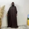 robe musulmane longue à capuche, décontractée, à la mode, manches chauve souris, ample, abaya, vêtements de prière pour femmes, streetwear élégant