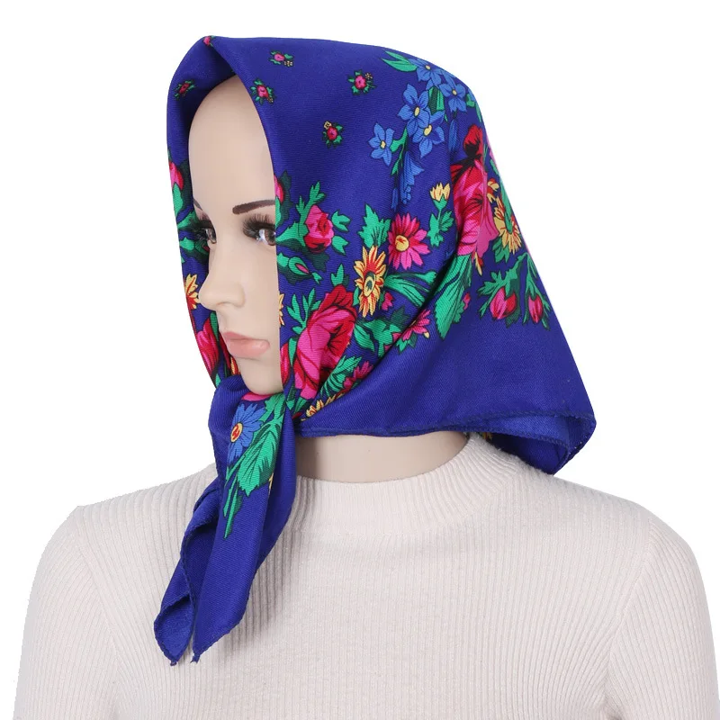 70*70 cm foulard pour femmes écharpe carrée coton imprimé bandana protection d'été hijab hiver chaud bandana babushka