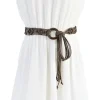 ceinture ethnique pour femmes, corde cirée de style bohème, nœud tressé, perles en bois faites à la main, corde de taille exquise