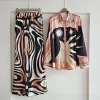 Ensemble luxueux en Satin de soie, mode Baroque, pantalon à jambes larges, chemise, ensemble deux pièces, Simulation haut de gamme, élégant, tendance, tenue pour femmes