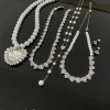 Collier de perles d&rsquo;amour pour femmes, bracelet léger et polyvalent de luxe, boucles d&rsquo;oreilles haut de gamme, ensemble de bijoux