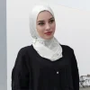 Écharpe hijab en jersey de coton modal, châle musulman long, turban doux uni, bandeau pour femmes, bandeau africain