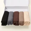 hijab musulman avec épingles, écharpe en jersey, châles longs, turban doux uni, écharpe de sauna islamique, enveloppes de bande de sauna, cadeau, un ensemble de 5 pièces