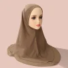 foulard hijab en mousseline de soie pour femme musulmane, turban, châle, prêt à porter, 1 pièce