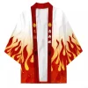 kimono japonais pour hommes et femmes, costumes de cosplay anime, symbole de flamme, cardigan pour adolescents, cape, pyjama hanbok, nouveaux vêtements traditionnels 2024