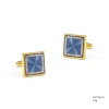 boutons de manchette en métal de couleur or de luxe, ensemble de pinces à cravate pour hommes, cadeau d'invité de mariage, manchettes bleues, pinces à cravate, bijoux de mariage en cuivre