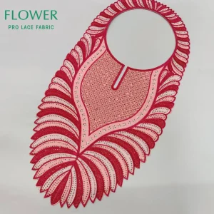 Strass africain décolleté Guipure broderie rose nigérian femmes mariée robe de mariée bricolage accessoires