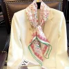 foulard hijab à imprimé floral carré 90 pour femme, châle, cape, 100%