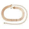 chaîne de taille en métal doré pour femmes, punk, ceinture de luxe, design creux, pour robe, jupe, sangle décorative