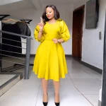 Robes trapèze pour femmes, manches bouffantes, taille haute, Robe élégante pour dames, vêtements africains, Boubou