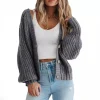 manteau en tricot ample, pull élégant à simple boutonnage pour femme