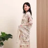 Écharpe florale respirante pour femmes, teinture par nouage, bouton grenouille, grand châle fin, absorption de la sueur, légère, protection solaire, foulard pour filles