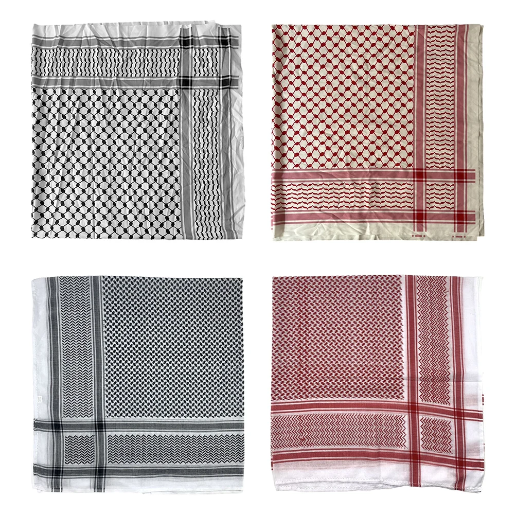 foulard arabe keffiyeh en coton pour hommes adultes, hijab musulman jacquard, accessoires de costume arabe, 125x125 cm, 140x140cm