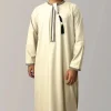 nouveau 2025 hommes musulmans abayas robe à manches longues pull caftan robe hommes jubba thobe pakistan saoudien arabe caftan vêtements islamiques