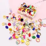 100 pièces couleur punaises décoratives multi fonctionnelles à tête plate punaises décoration murale punaises Photo broche bureau école