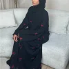 eid femmes abaya écharpe broderie ouvert cardigan robe musulman jalabiya ramadan fête arabe longue robe maroc dubaï caftan abayas