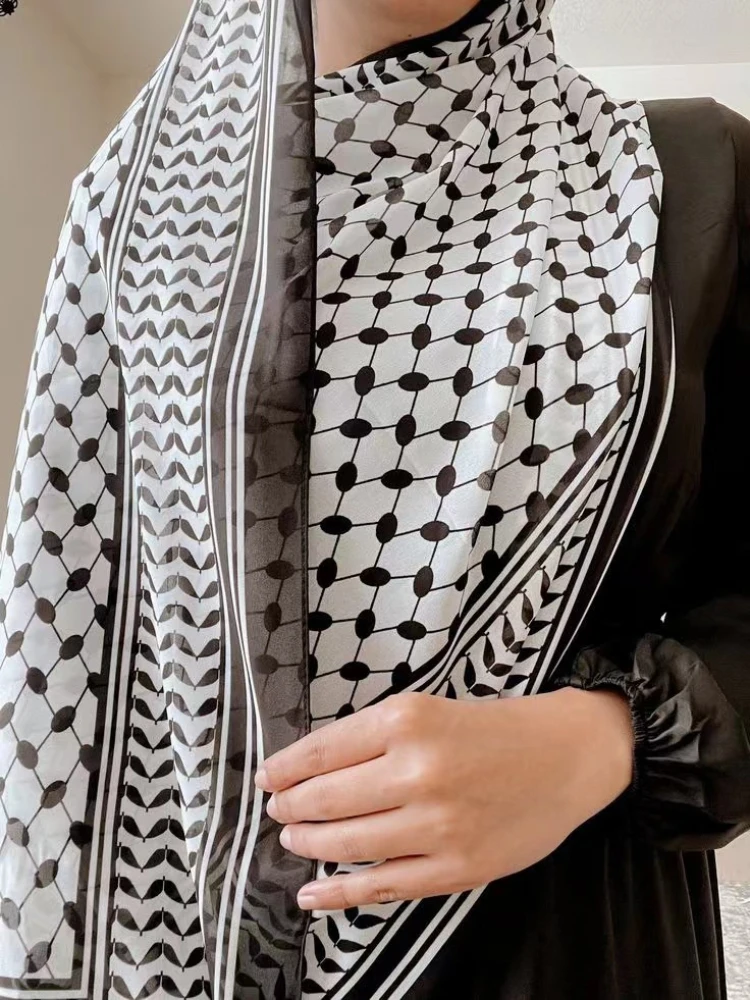Longue Écharpe en Mousseline de Soie pour Femme, Hijab Vintage, Imprimé, Motif Géométrique, Tête Ronde, Légère, Fine, Douce, Confortable, Nouvelle Collection Longue Écharpe en Mousseline de Soie pour Femme, Hijab Vintage, Imprimé, Motif Géométrique, Tête Ronde, Légère, Fine, Douce, Confortable, Nouvelle Collection
