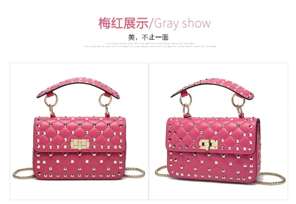 sacs à main pour femmes en peau de mouton en cuir rivet chaîne sac concepteur sacs à bandoulière de luxe femme messager paquet