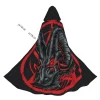 cape à capuche unisexe avec capuche en colère baphomet tête de chèvre cape vampire sorcière cape cosplay costume