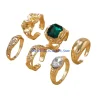 e21f Élégant zircone cucone ring ajusté set set fashion fashion bijoux mode pour les femmes portez des bijoux en or quotidien