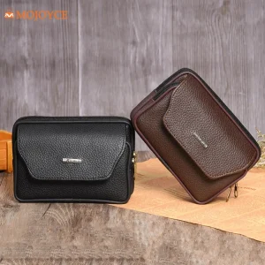 Sac ceinture en cuir pour hommes, mode décontractée, fentes pour cartes de crédit, pince à billets multifonctionnelle pour voyage, marche, course, randonnée, cyclisme