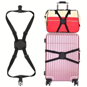 Ceinture de fixation pour valise, ceinture de fixation pour sac à bagages, cordon élastique, ceinture d’emballage transversale multifonctionnelle