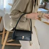 sac à bandoulière rétro pour femmes, sac à main simple de couleur unie, sac sous les bras vintage