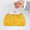 sac à main d'embrayage jaune pour femme, sac à main croisé, portefeuilles de fête, mariage, créateur de luxe, perle, mode, initié