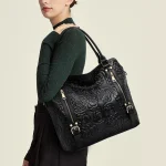 Sac à main en cuir gaufré pour femme – Nouveau design 2025 – Sac à bandoulière grande capacité pour maman – Haut de gamme d&rsquo;âge moyen grand B